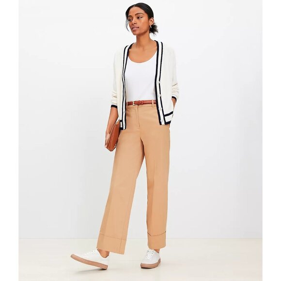 Ann Taylor LOFT Stovepipe Pants In Twill 10 - Picture 1 of 3